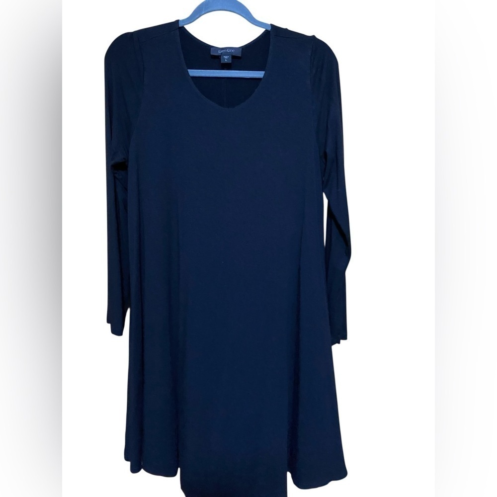 Karen Kane Black Long Sleeve Dress, Size Large.  A-Line, Skater Style.